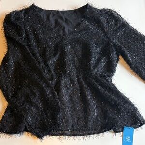 Cupshe Black Shimmer Women's Blouse